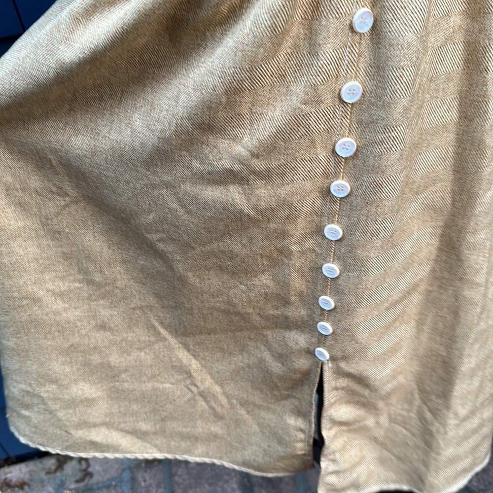 Moon River gold dress cotton poly linen blend large - Picture 6 of 14